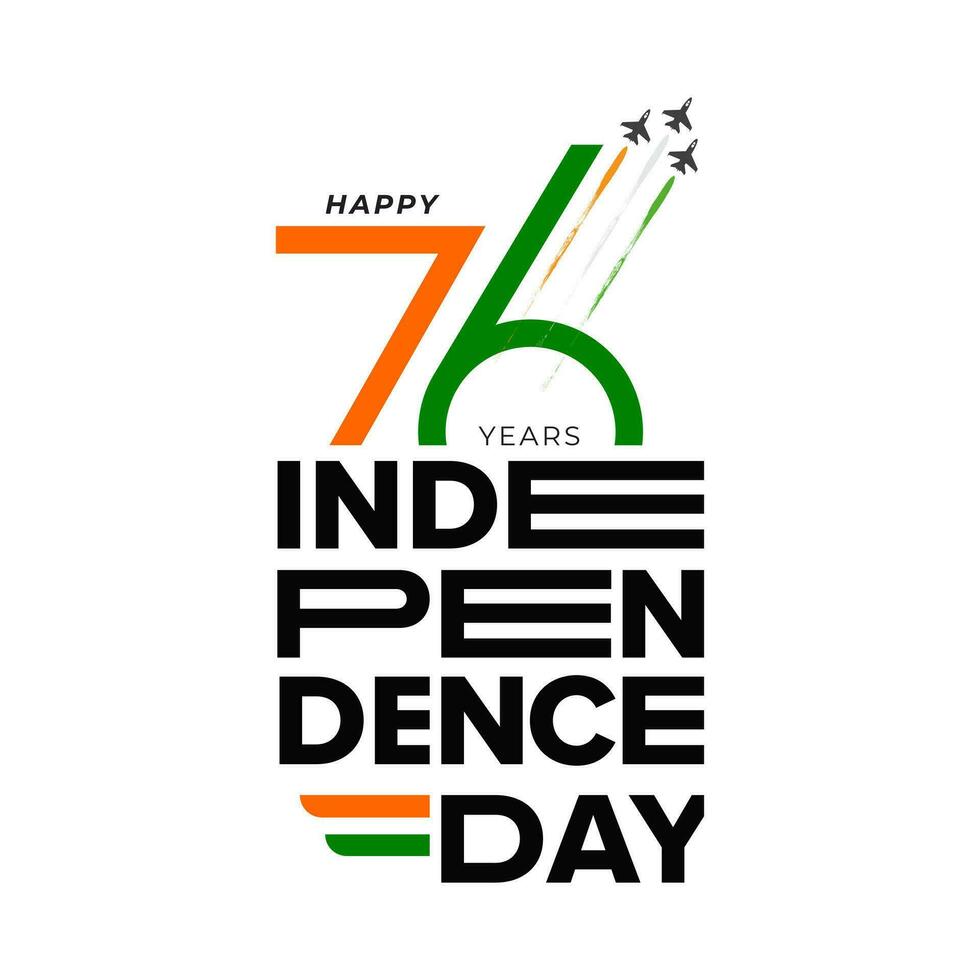 Happy Indian Independence day vector greeting with lettering