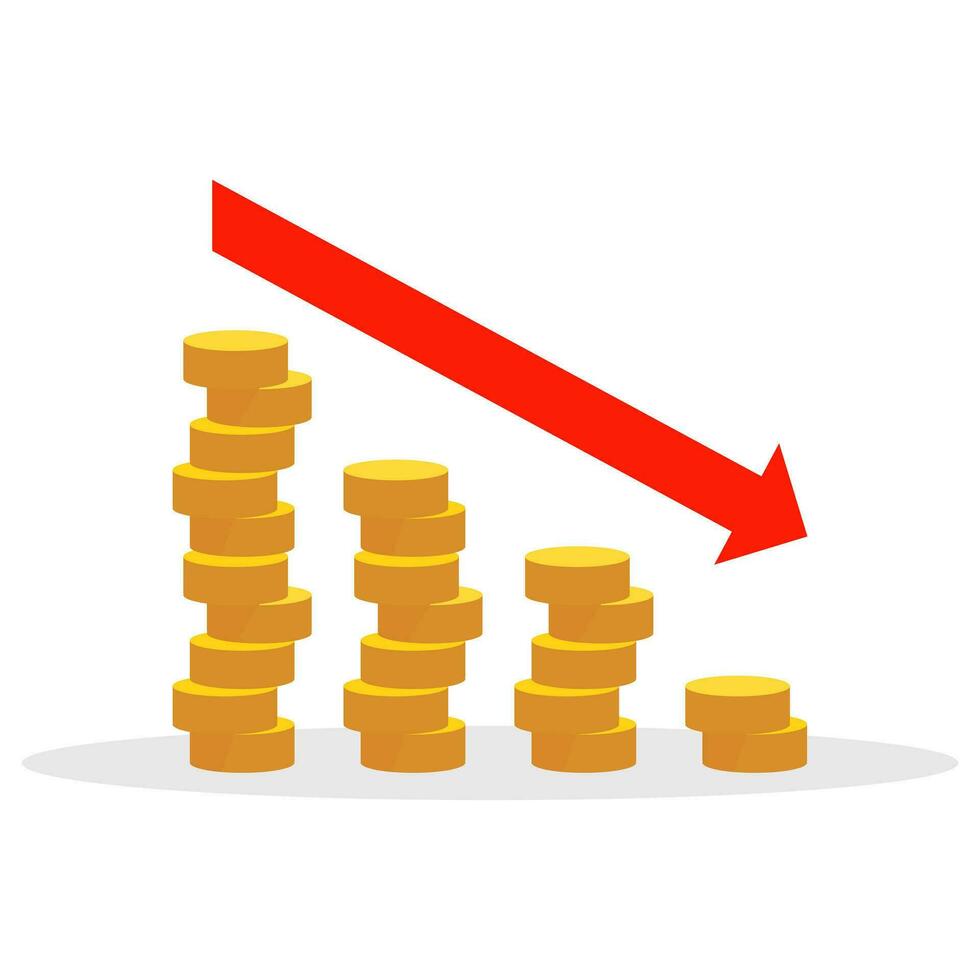 declining financial graph vector illustration