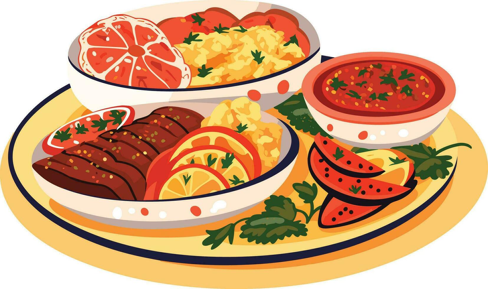 brasileño comida cocina vector ilustración