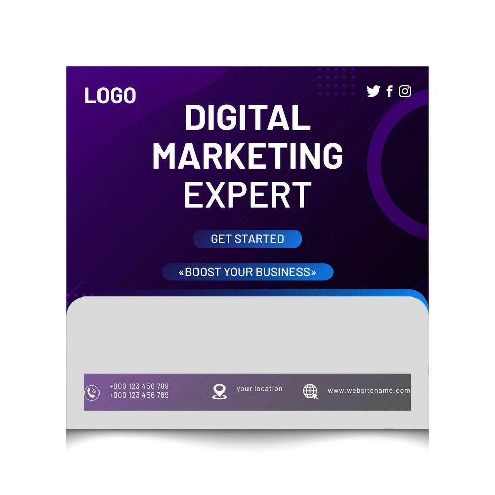 Digital marketing agency and corporate social media post template vector
