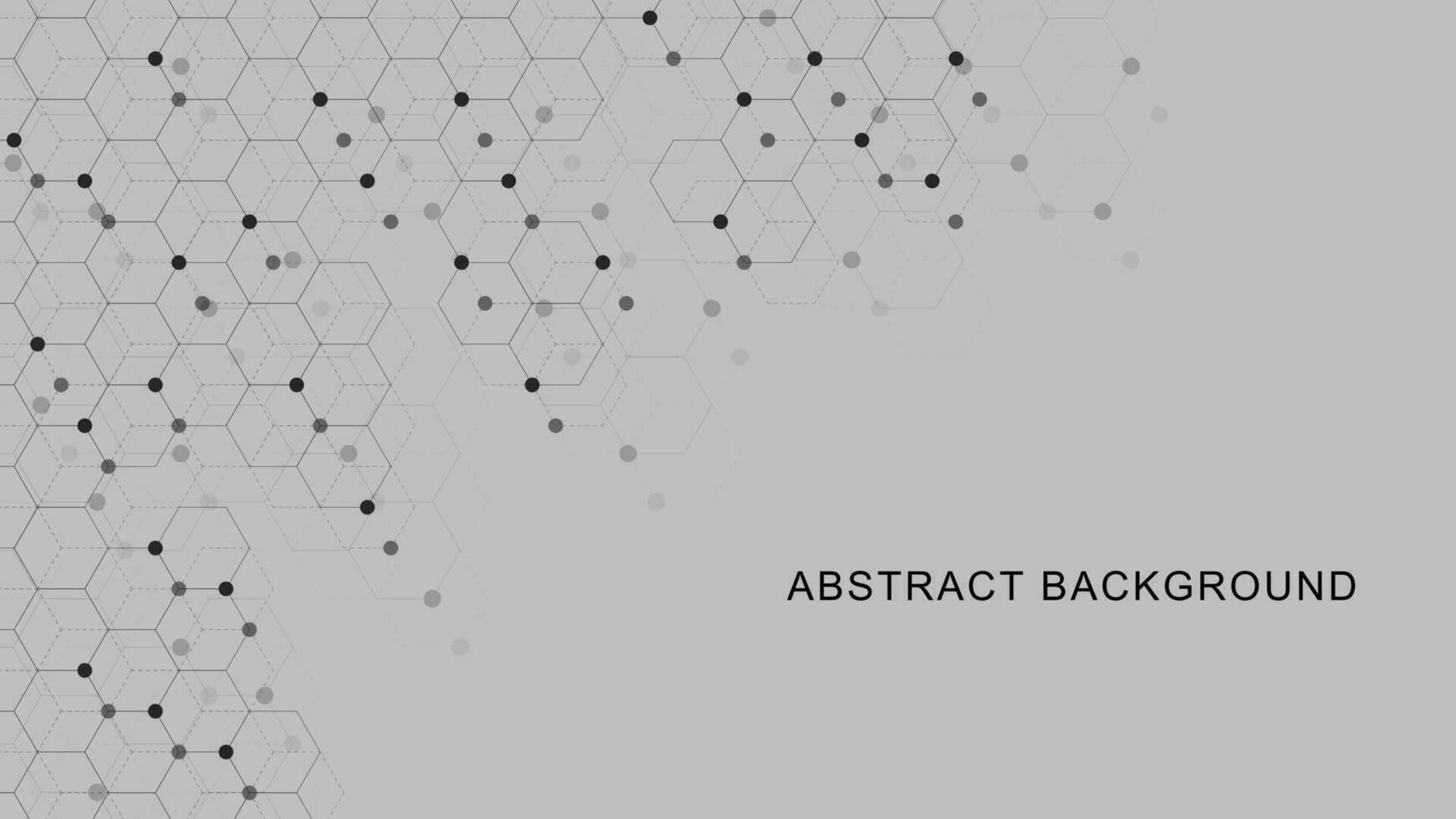 Digital geometric background with hexagons and connecting dots and lines. Network connection, social networking and communication technology and science concept. Vector illustration.