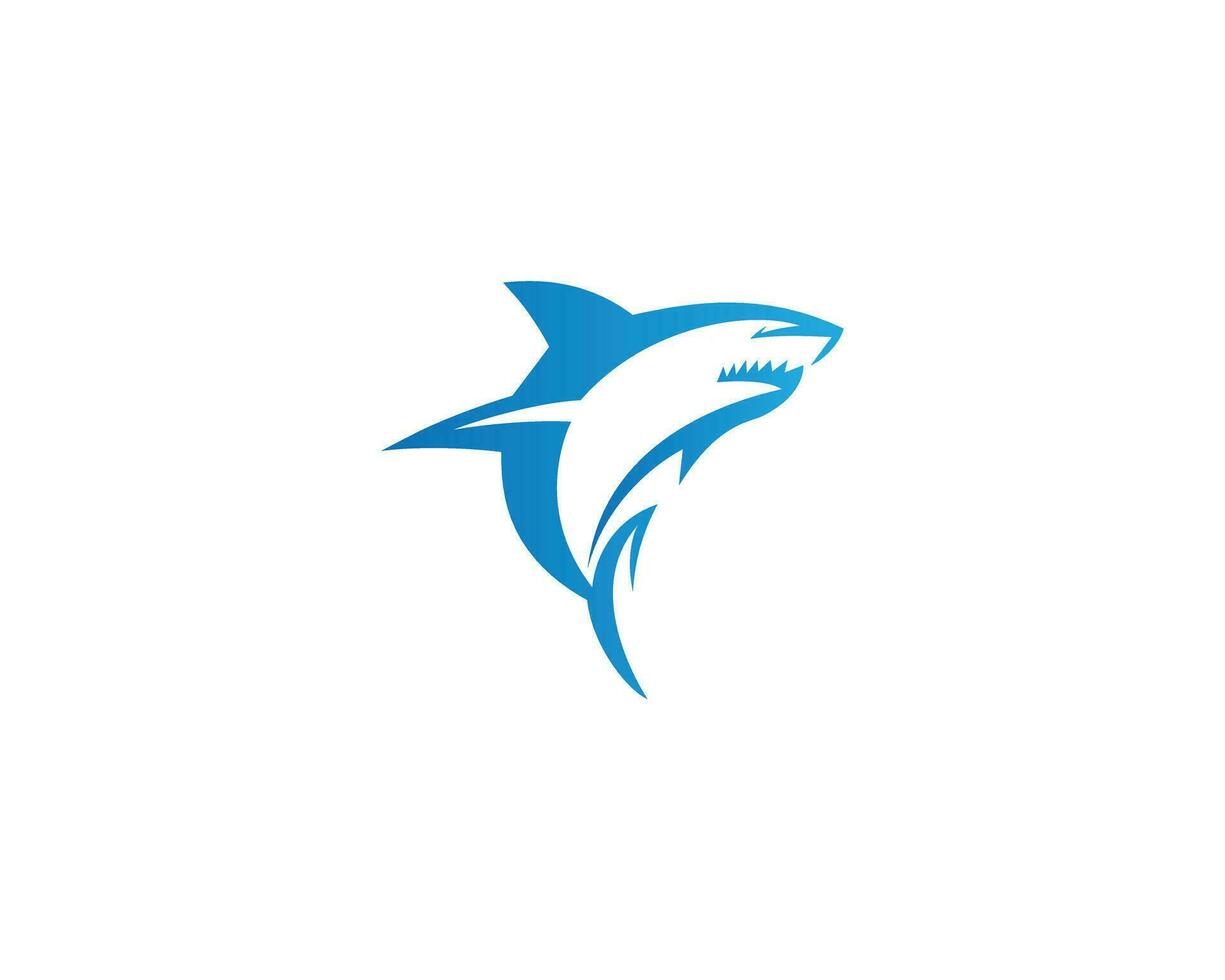 Shark and dolphin silhouette logo icon design minimal vector template concept.
