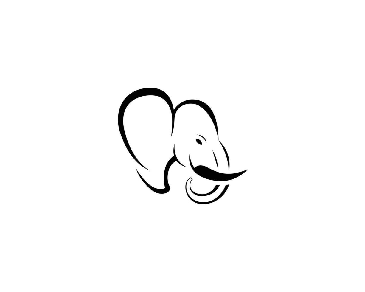 Simple elephant logo design inspiration style vector illustration.