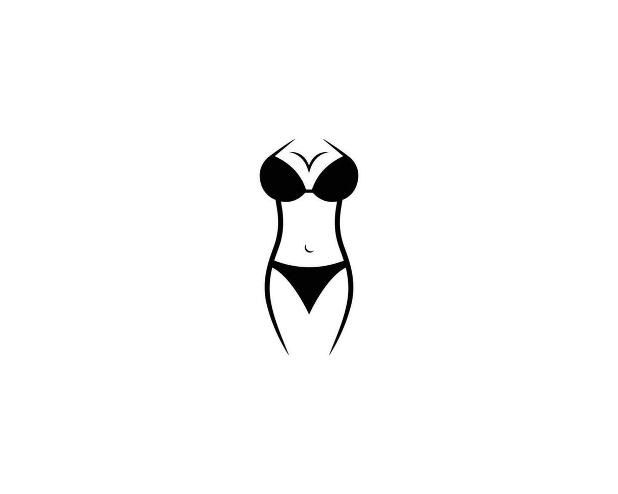 creativo lencería sostén sexy mujer bikini logo diseño icono vector concepto.