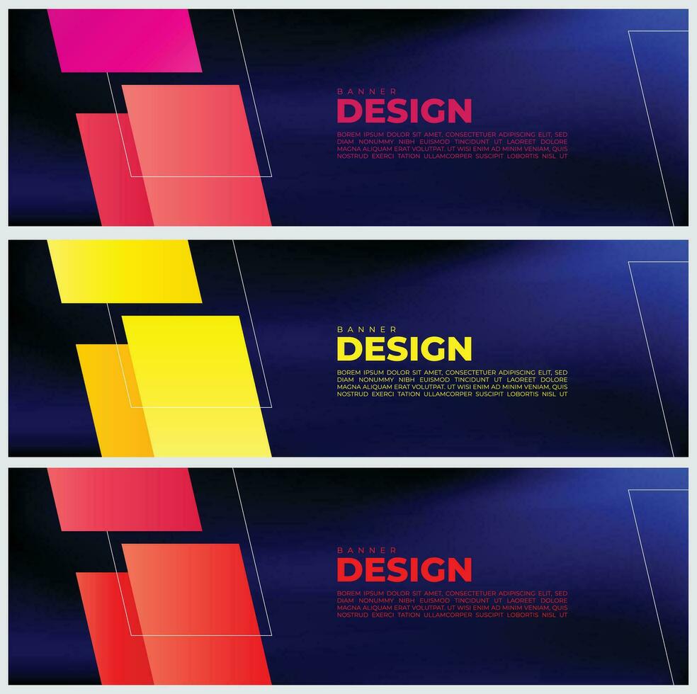 Abstract web banner design vector Set templates, horizontal header web banner. Modern abstract cover header background for website design, Social Media Cover advertising banner design
