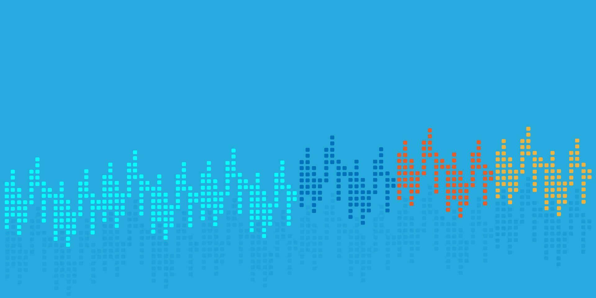 Modern sound wave equalizer.Audio technology, musical pulse. Vector illustration on blue background - EPS 10