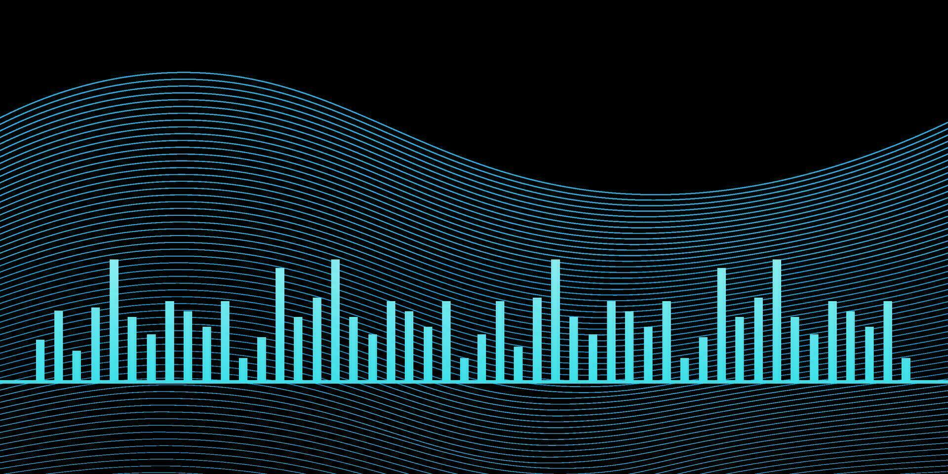 Modern sound wave equalizer.Audio technology, musical pulse. Vector illustration on blue background - EPS 10