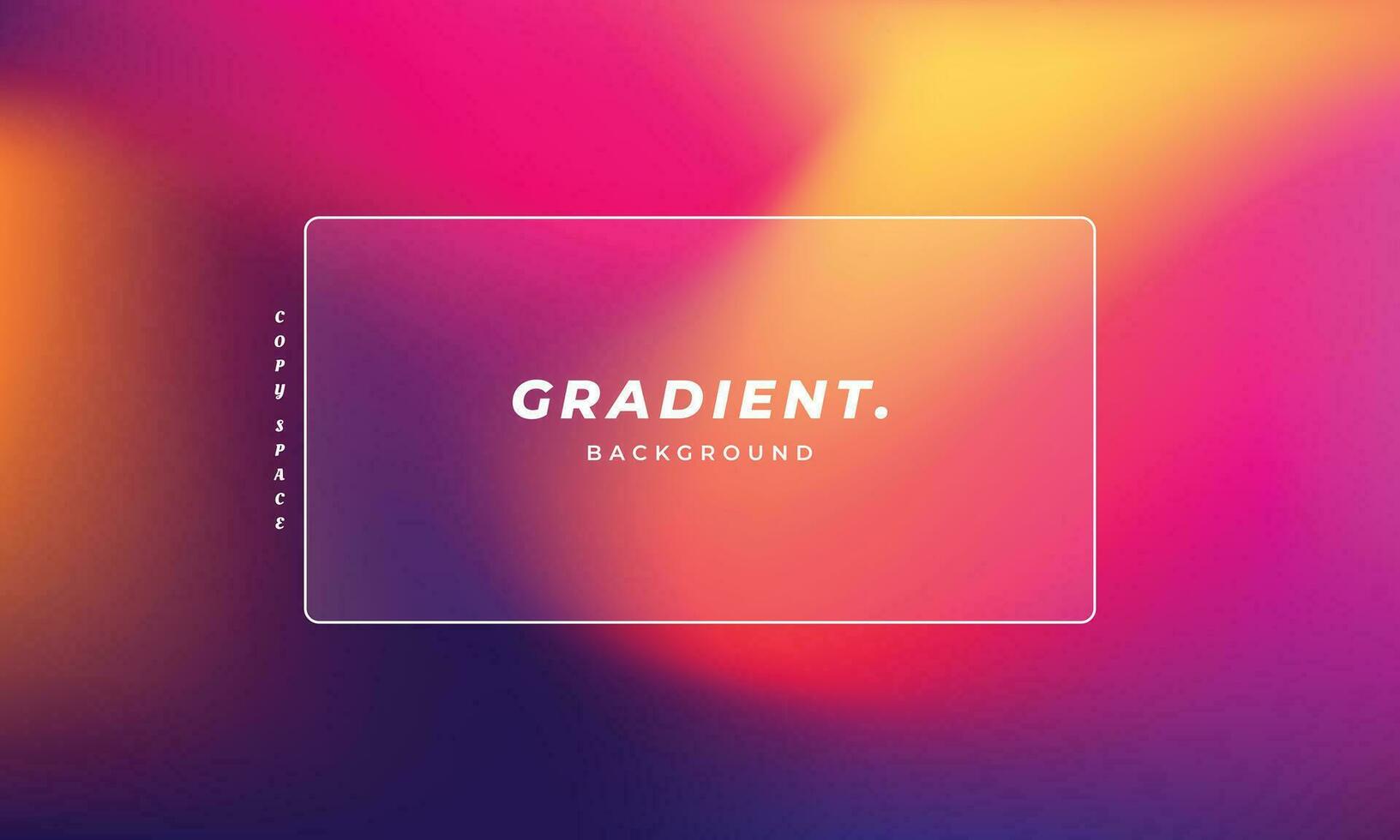 Colorful fluid gradient mesh background template copy space. Wavy colour gradation backdrop design with frame for poster, banner, landing page, flyer, brochure, or cover. vector