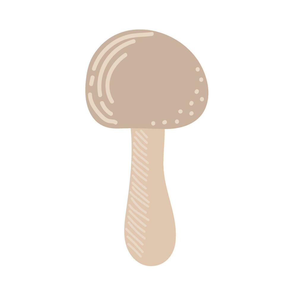 Simple Autumn mushroom. Hand drawn stylized element for autumn decorative design, halloween invitation, harvest or thanksgiving. Vector illustration
