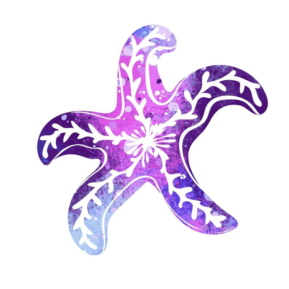 Starfish. Marine dweller. Concept of sea and ocean life. Watercolor vector