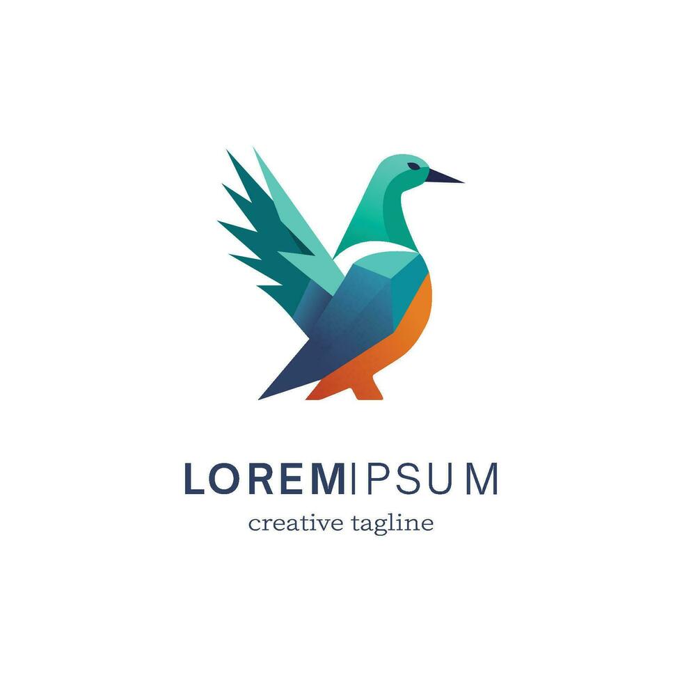 vector colorful bird illustration gradient