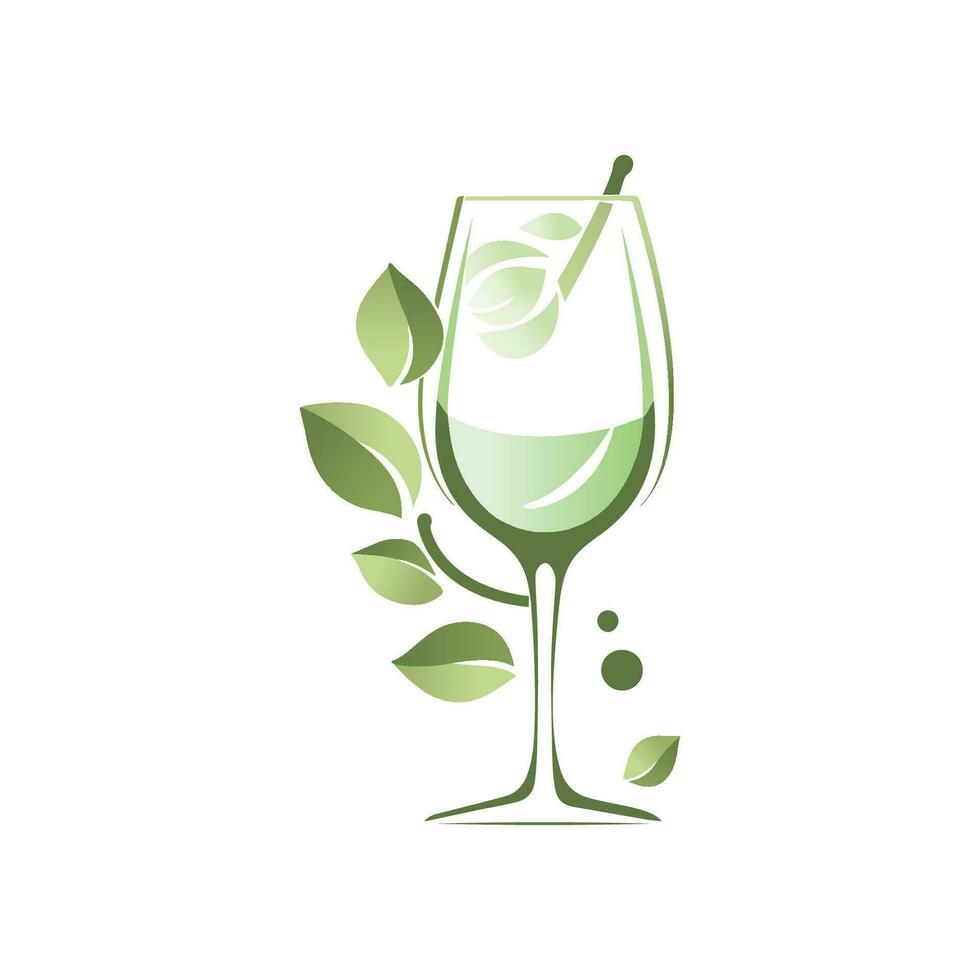 vector verde vino vaso ilustración