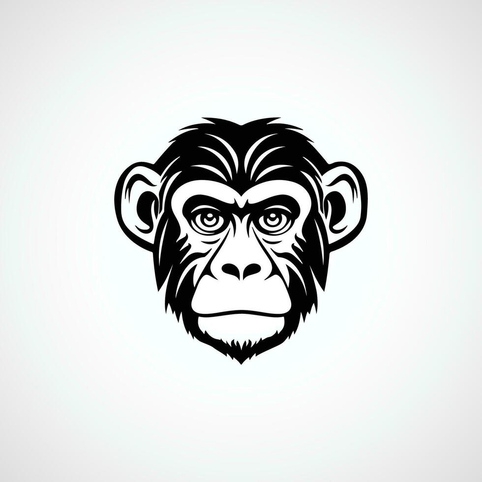 Vector monkey face logo design