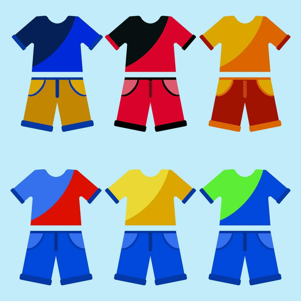 Shirt and shorts in doodle style vector
