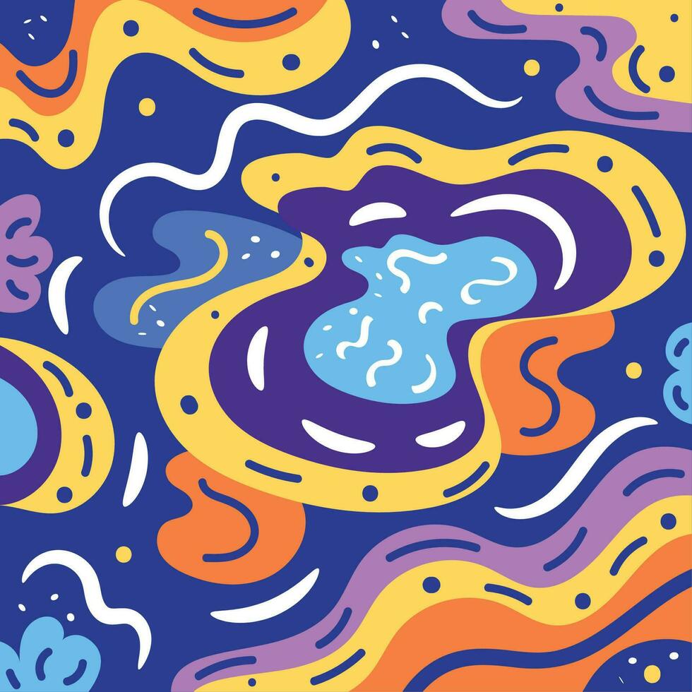 Vibrant colored hand drawn pattern background Vector illustration