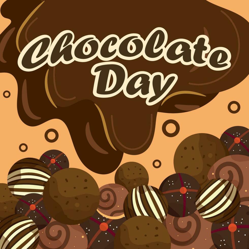 de colores mundo chocolate día modelo vector ilustración