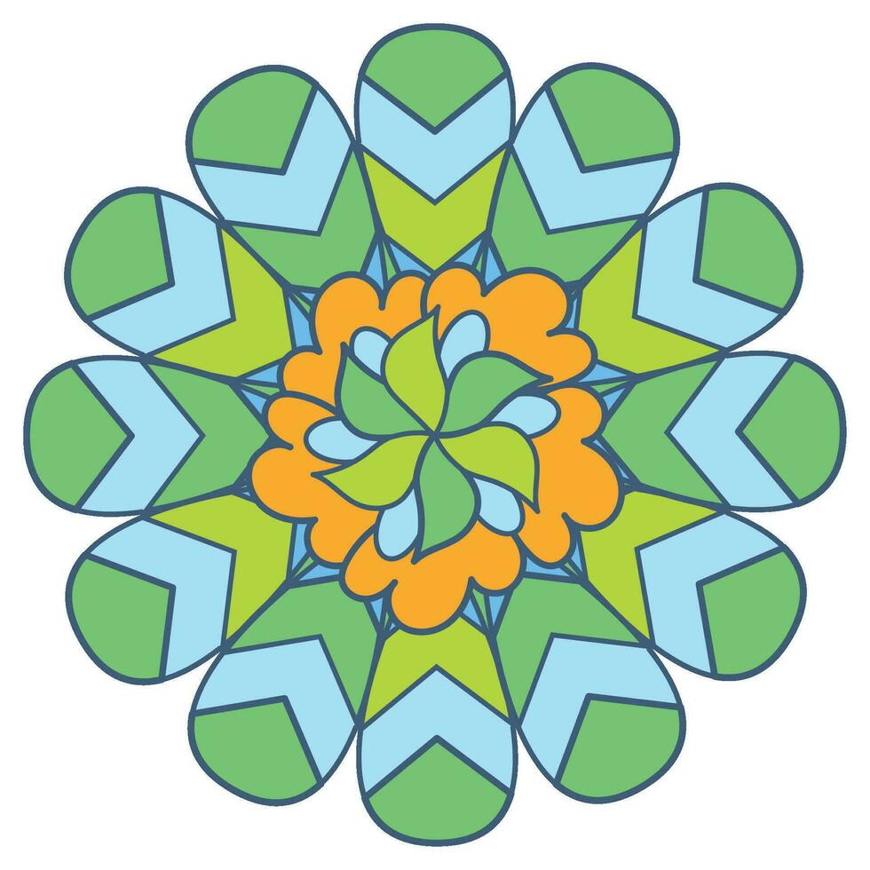 Isolated vibrant colored mandala pattern Vector illustration