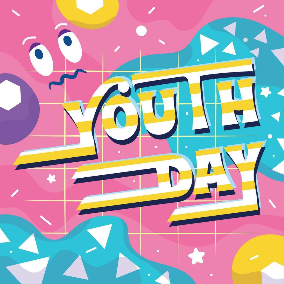 Vintage colored Youth day template Vector illustration