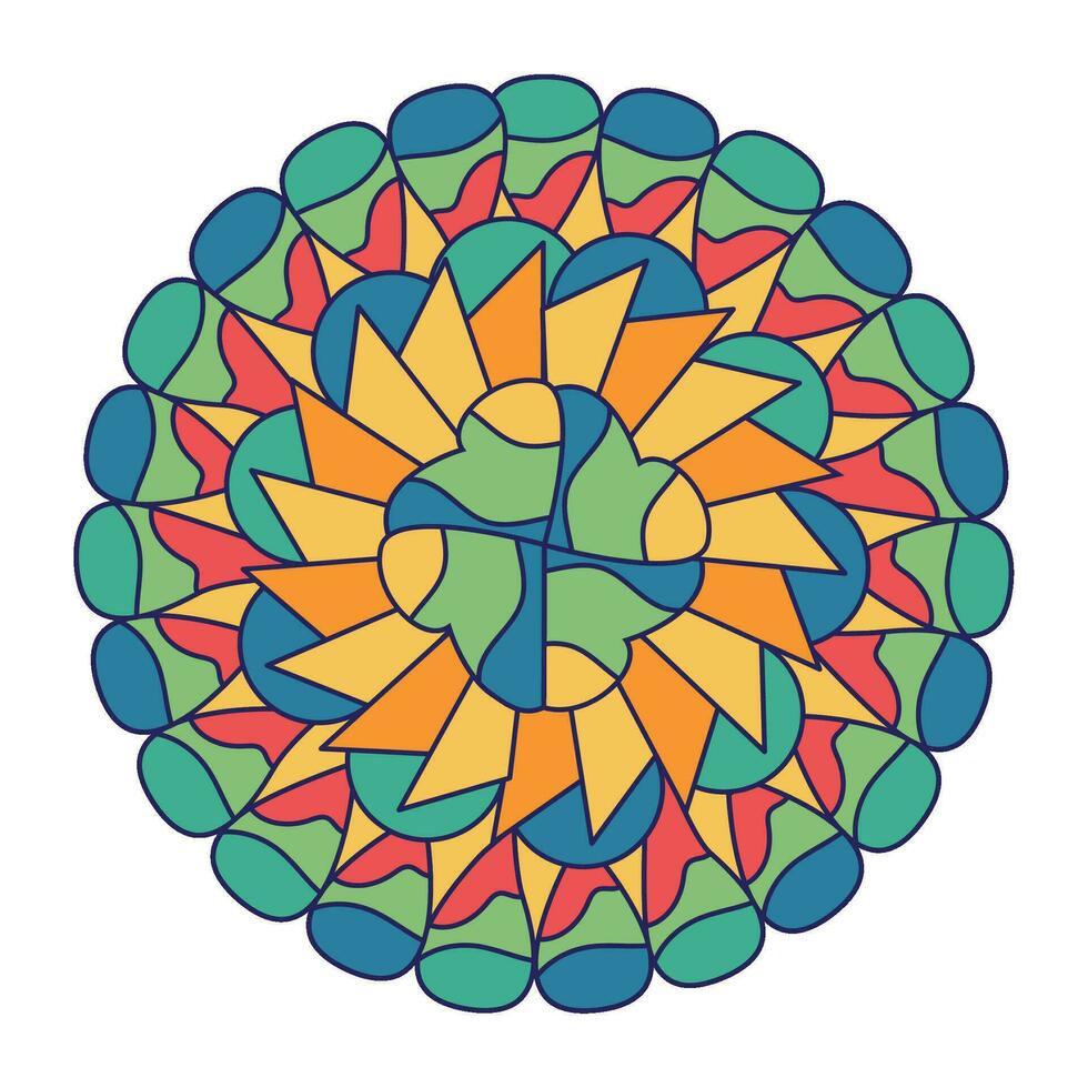 aislado vibrante de colores mandala modelo vector ilustración