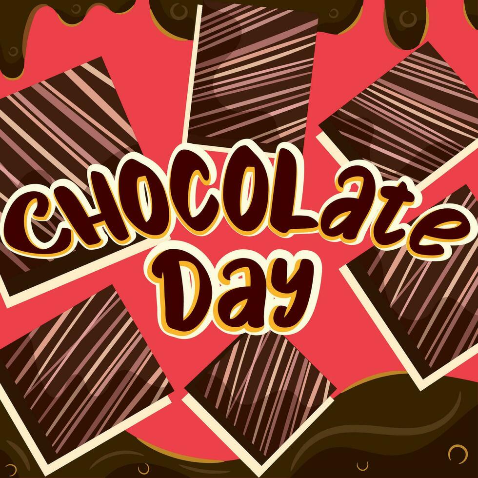 Colored world chocolate day template Vector illustration