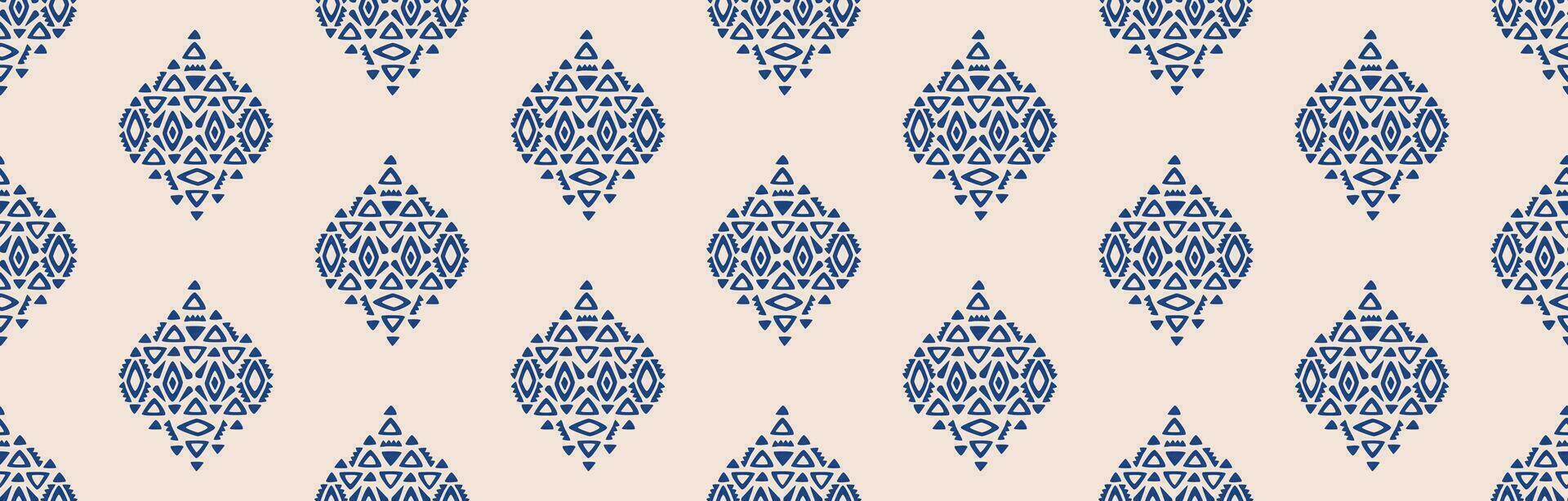 Ethnic abstract ikat art. Seamless pattern in tribal, folk embroidery, and Mexican style. Aztec geometric art ornament print. Design for carpet, wallpaper, clothing, wrapping, fabric, cover, textile. vector