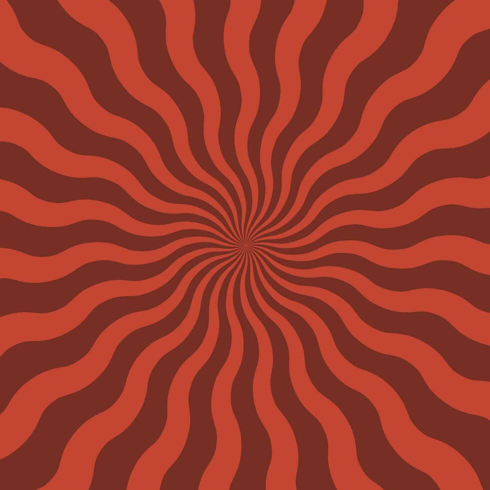 Red candy cream swirl pattern background. Spiral vortex radial lines vector illustration.