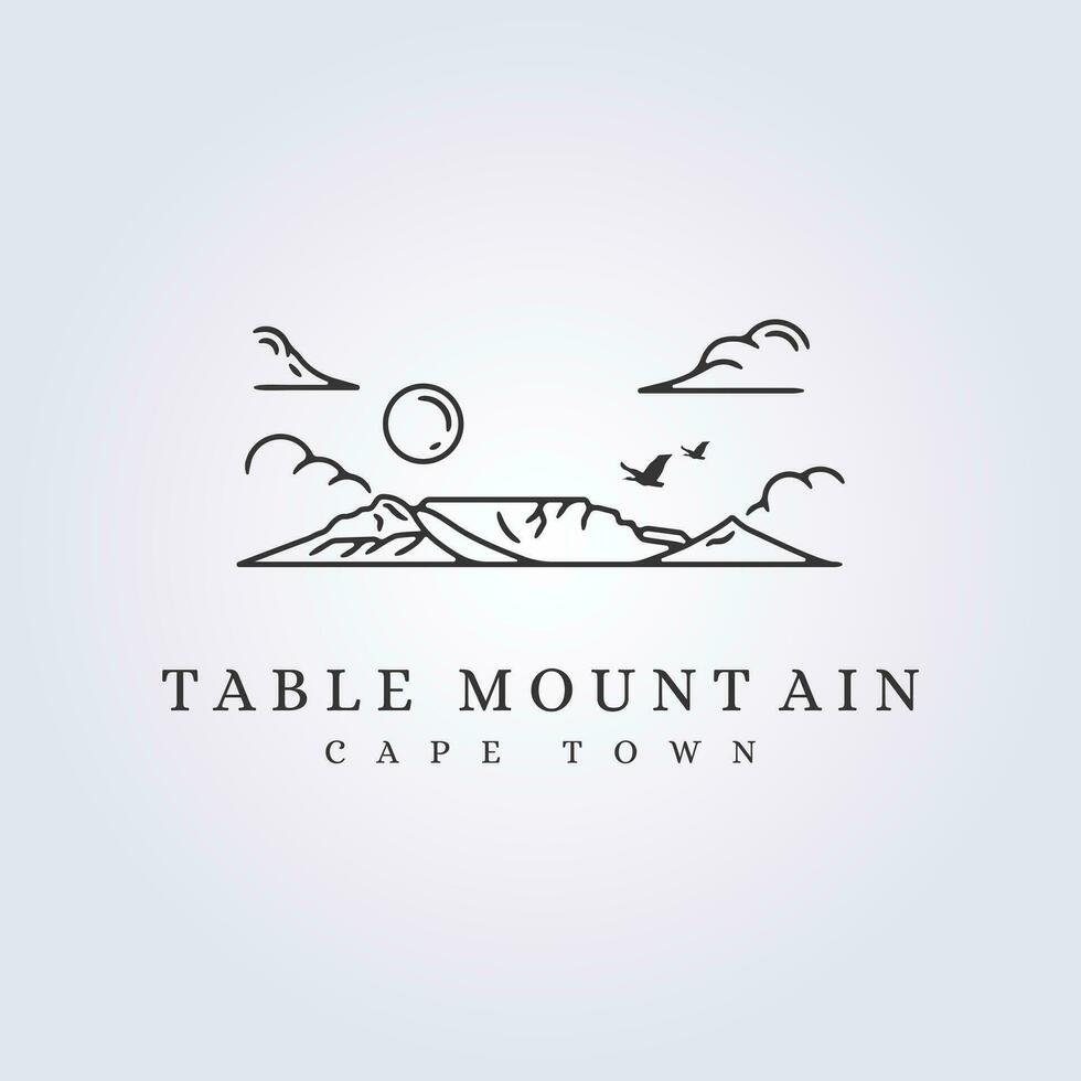 table mountain cape town logo vector illustration design