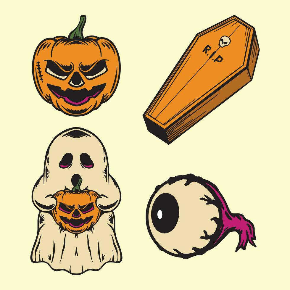 Halloween element set vector