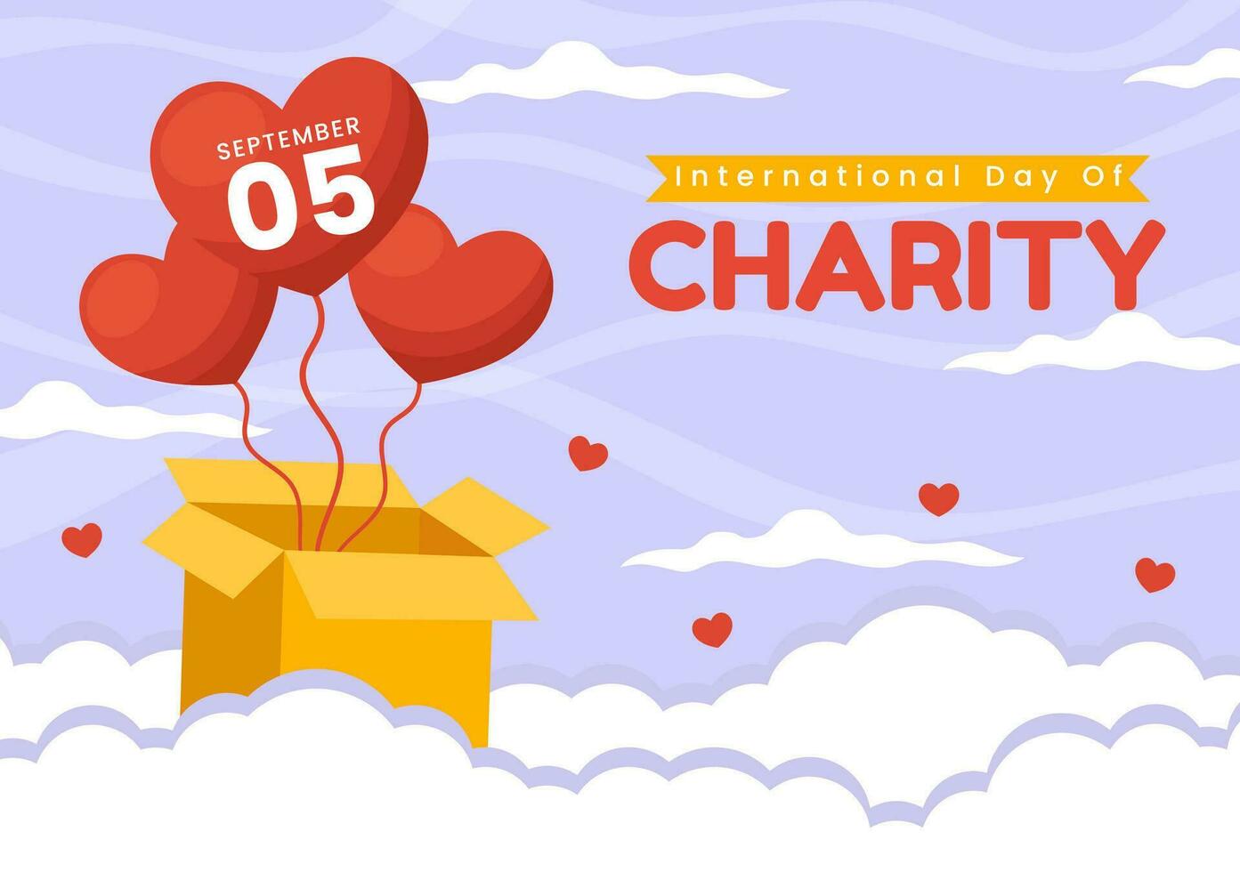 internacional día de caridad vector ilustración en 5 5 septiembre con donación paquete amor concepto antecedentes en plano dibujos animados mano dibujado plantillas