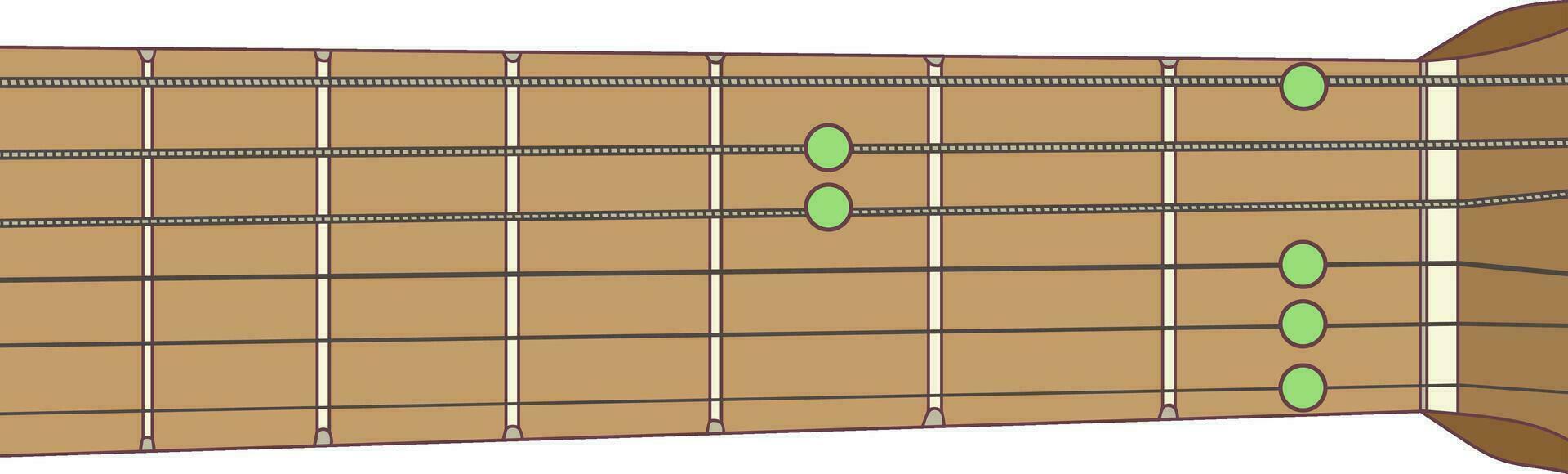 Fm Chord on Guitar vector