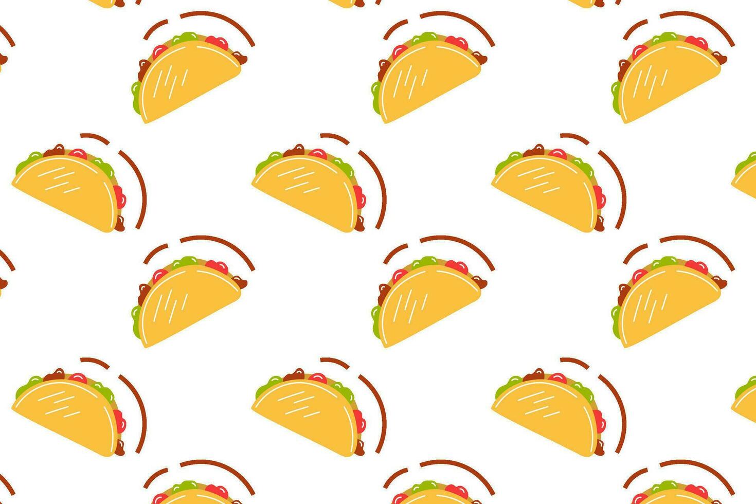 Burrito, quesadilla, Mexican food pattern on a white background. Pattern, seamless cartoon style taco pattern. Mexican food. vector
