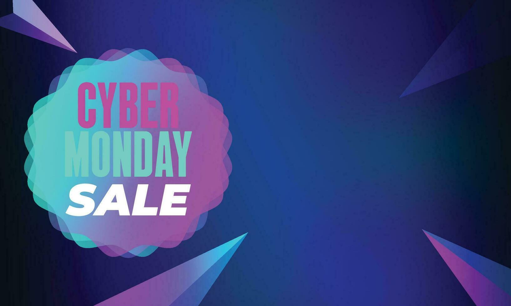 Cyber Monday Colorful Neon Style Super Sale Web Banner. Cyber Monday Sale Special Offer Social Media Post Design. Business, Promotion, and Advertising Vector Template. Seasonal Offers Mega Big Sale