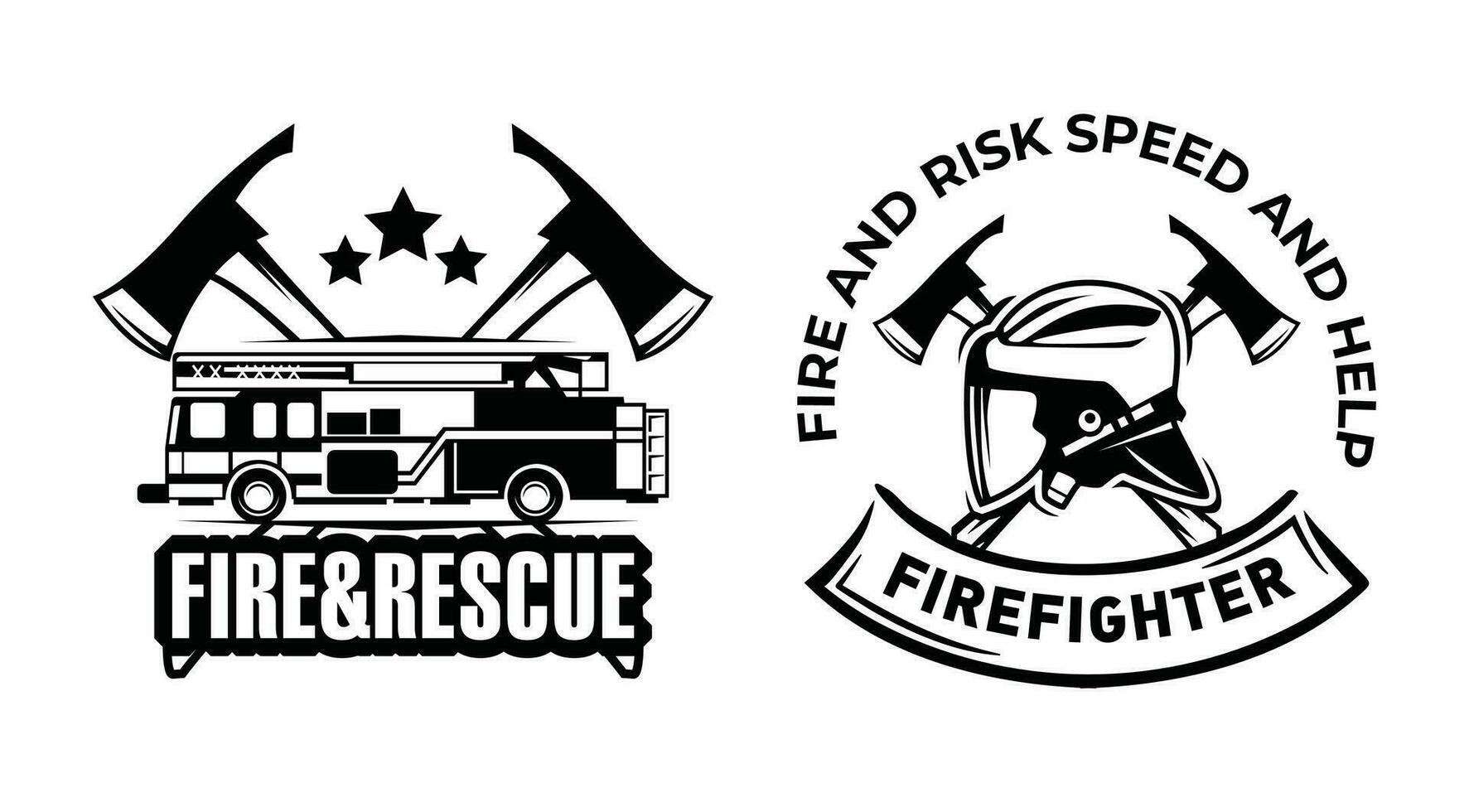 Retro firefighter logo bundle template. vector