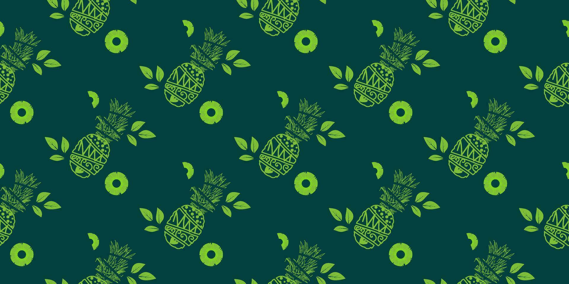 unique abstract summer pineapple fruits seamless pattern background vector