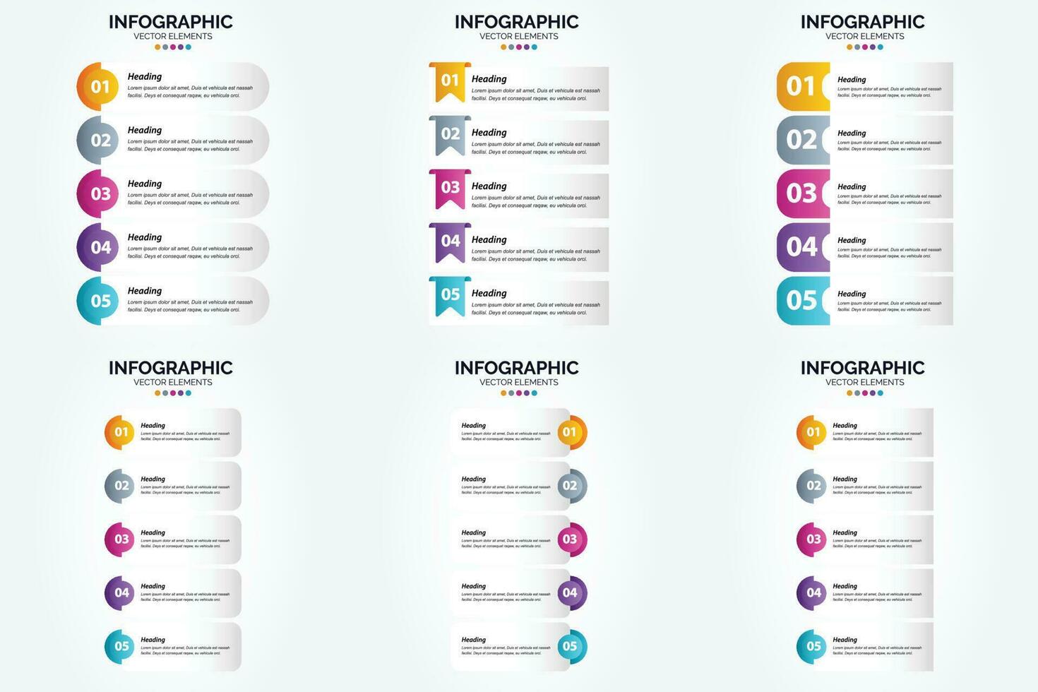 ilustración vectorial infografía conjunto de diseño plano para folleto publicitario y revista vector