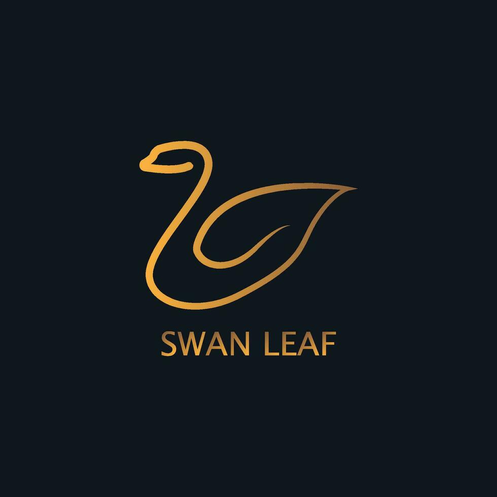 Swan leaf logo vector