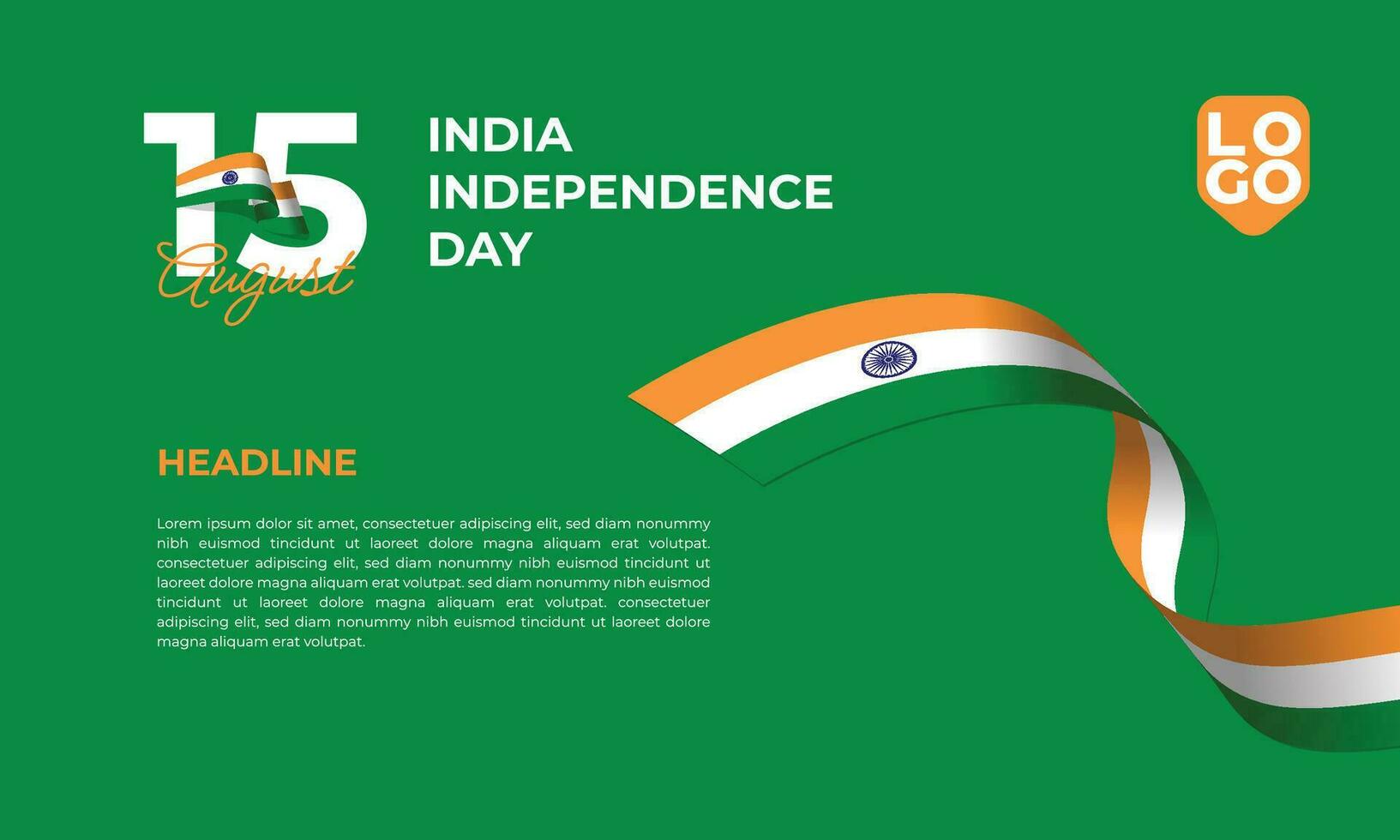 India independencia día bandera modelo vector