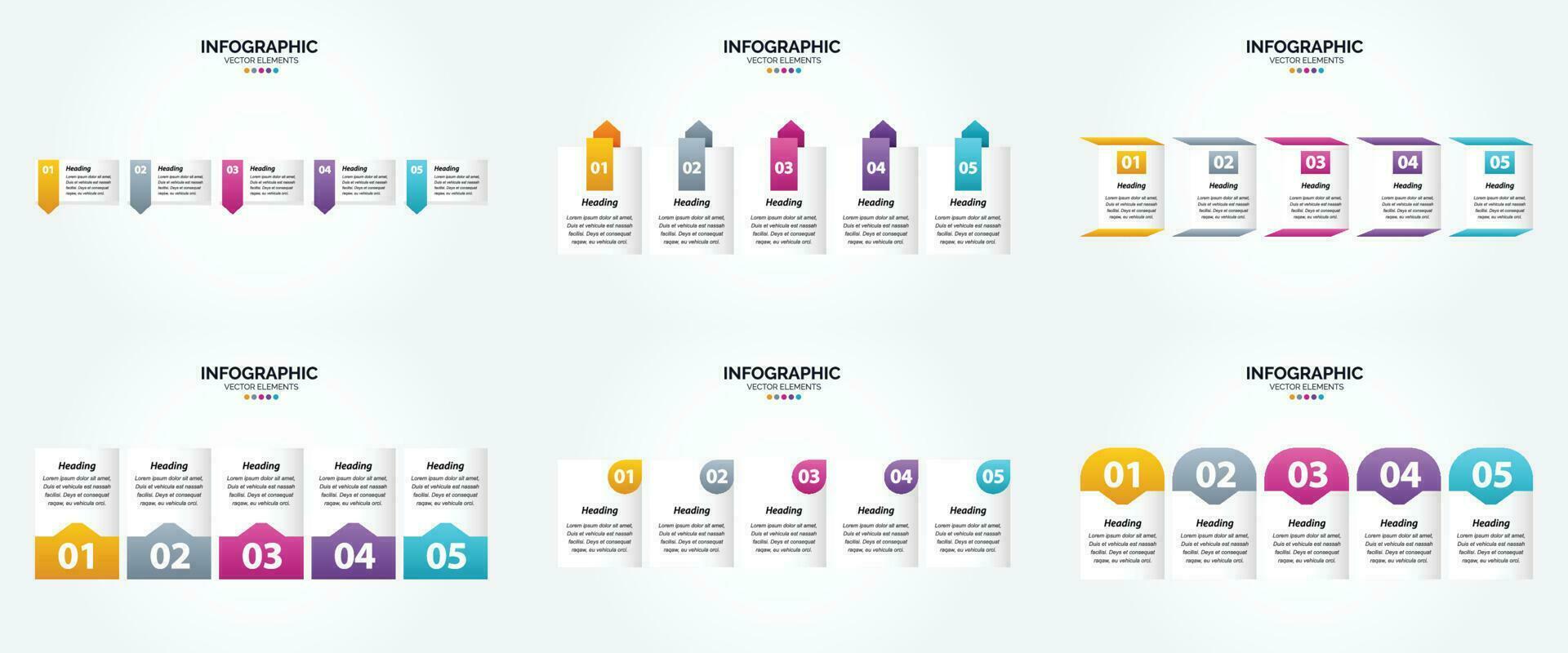 ilustración vectorial infografía conjunto de diseño plano para folleto publicitario y revista vector