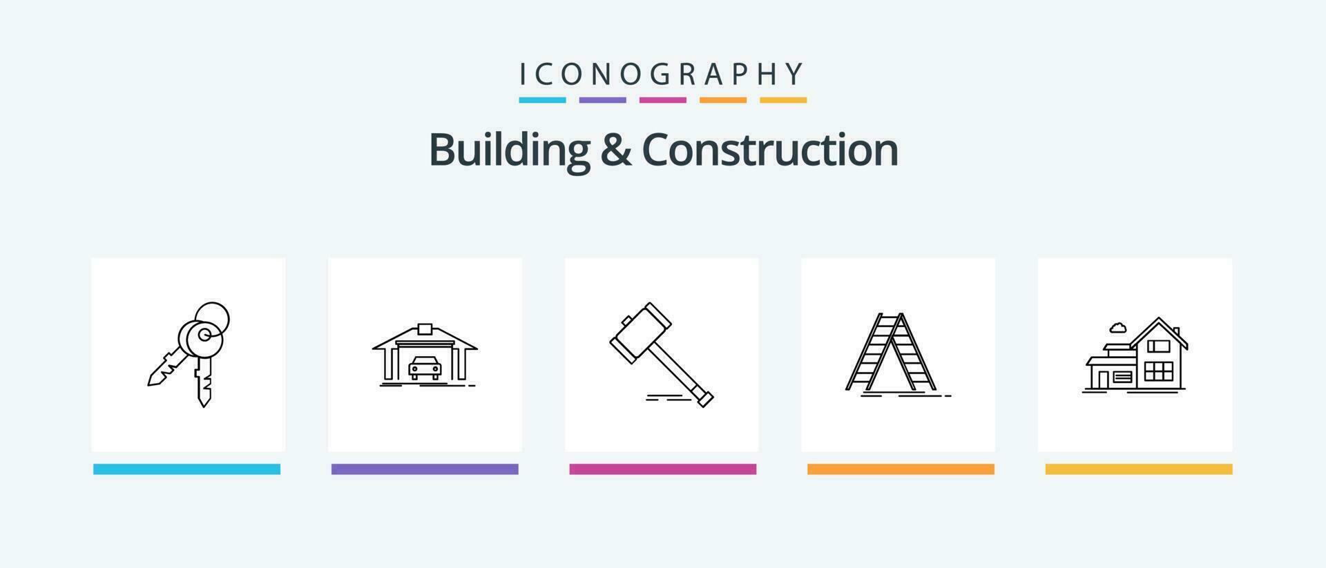edificio y construcción línea 5 5 icono paquete incluso construcción. paleta. edificio. carpintero. herramienta. creativo íconos diseño vector