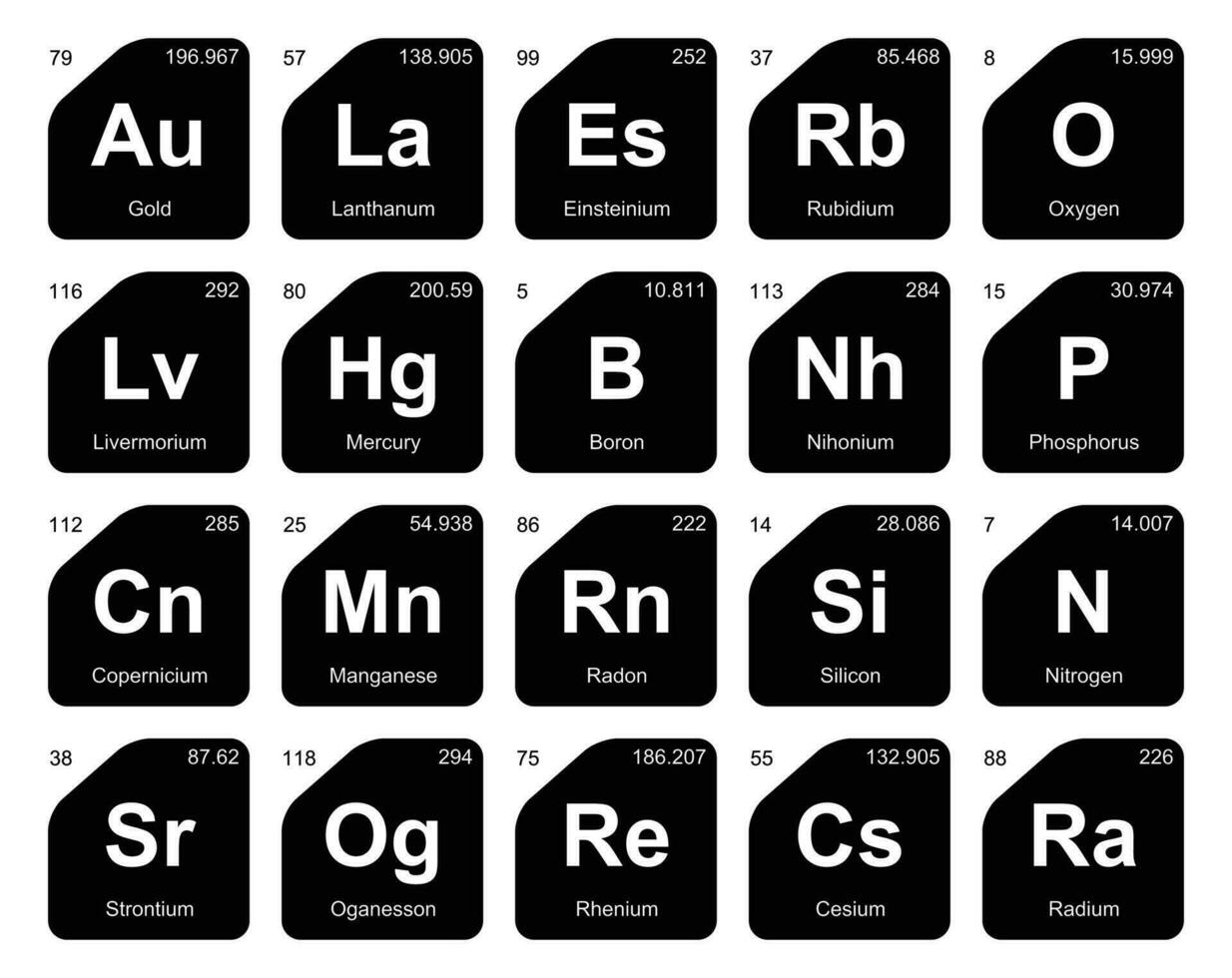 20 Preiodic table of the elements Icon Pack Design 26185071 Vector Art ...
