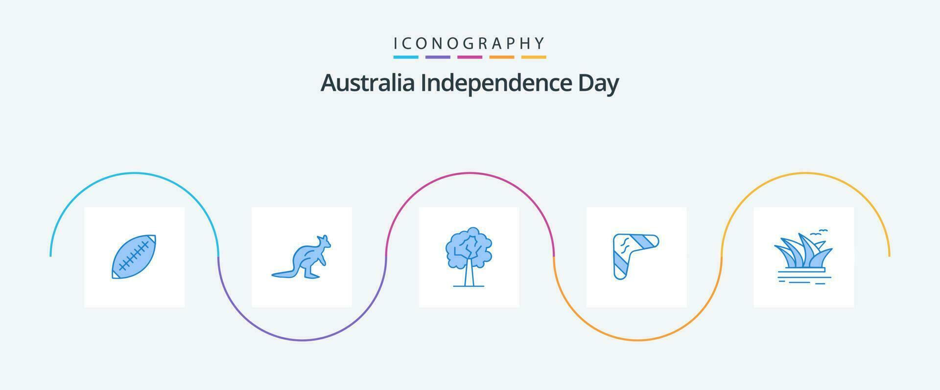 Australia Independence Day Blue 5 Icon Pack Including australian. growth. australia. plant. trave vector