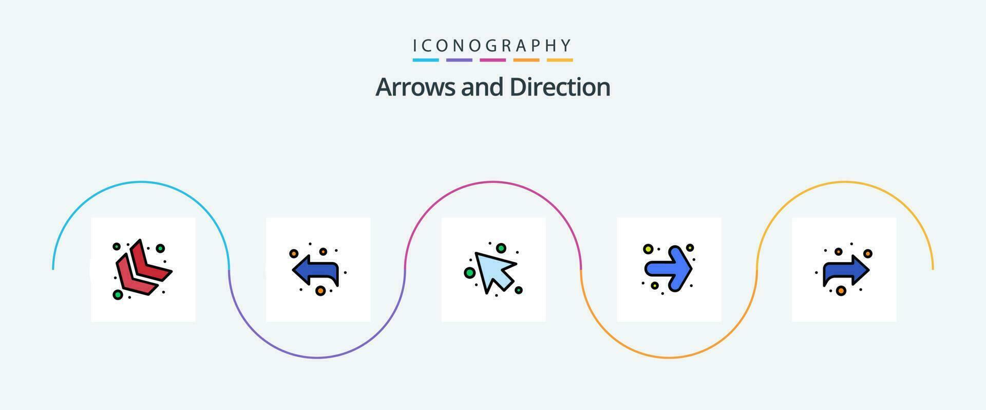 Arrow Line Filled Flat 5 Icon Pack Including . left. right. arrow vector