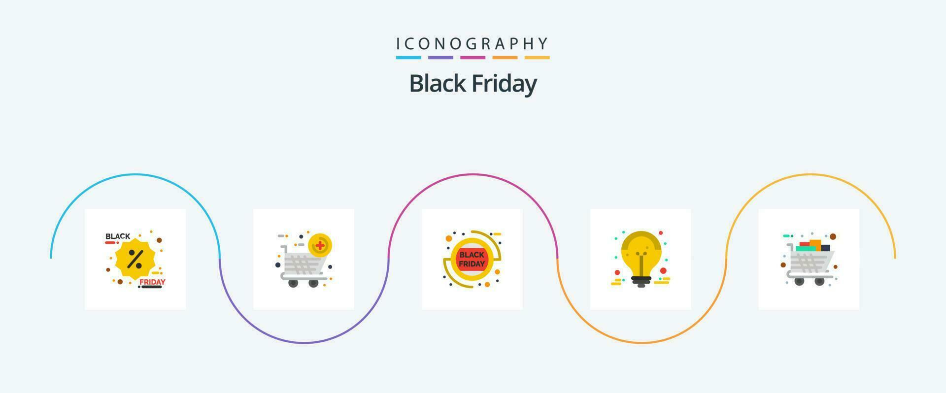 Black Friday Flat 5 Icon Pack Including black friday. sale advertisement. friday. grand sale. collect vector