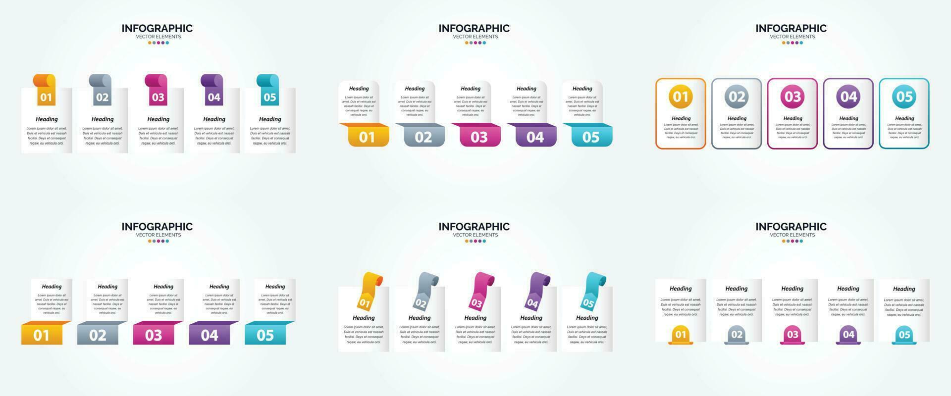 ilustración vectorial infografía conjunto de diseño plano para folleto publicitario y revista vector