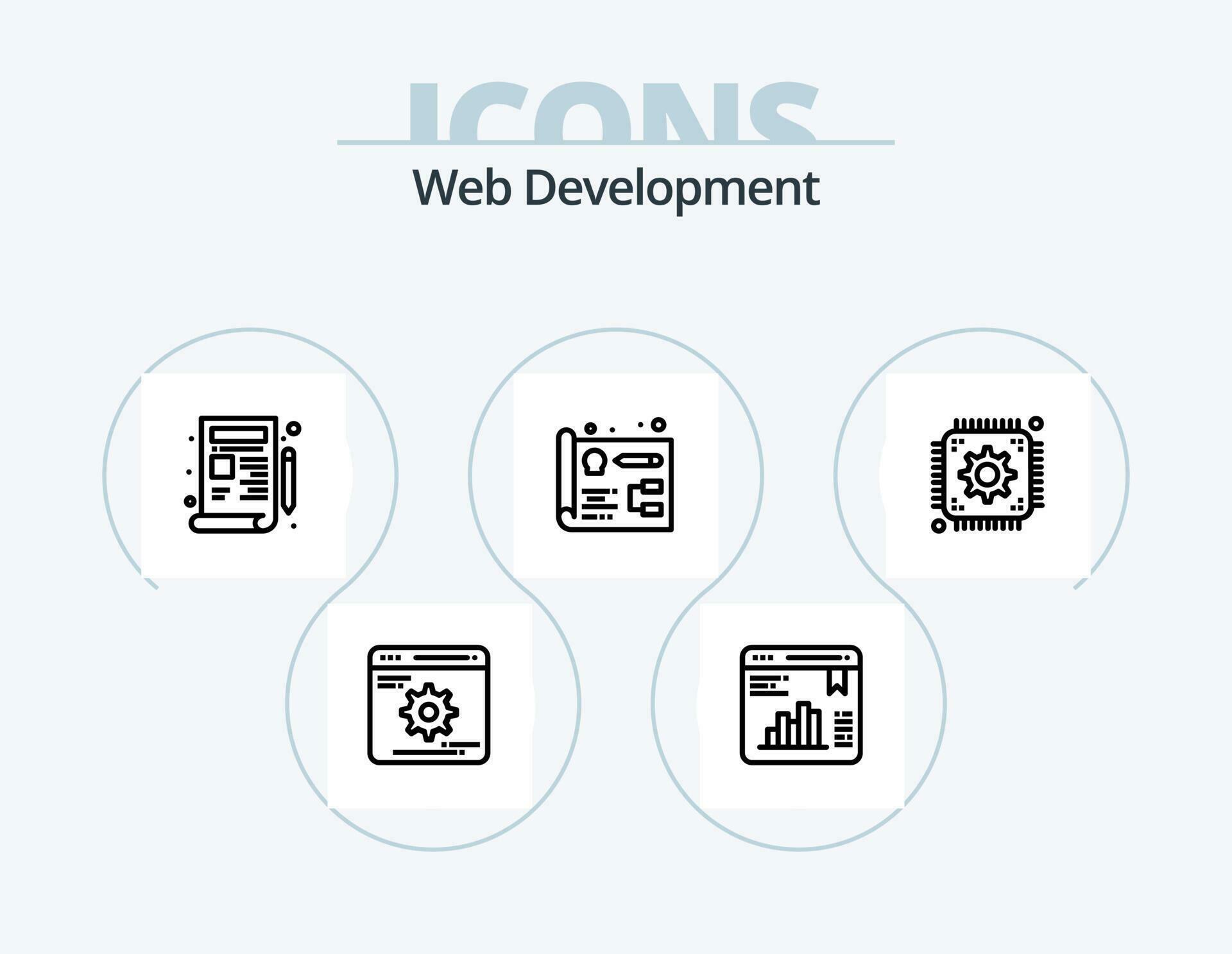 Web Development Line Icon Pack 5 Icon Design. web. development. serving ...