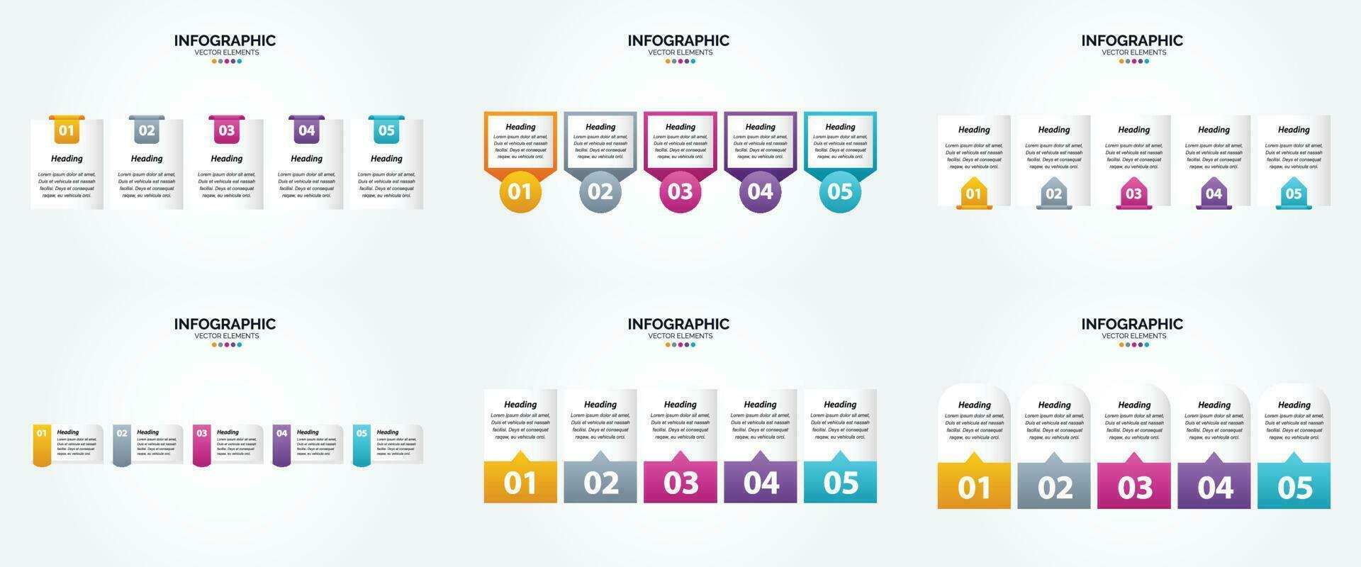 ilustración vectorial infografía conjunto de diseño plano para folleto publicitario y revista vector