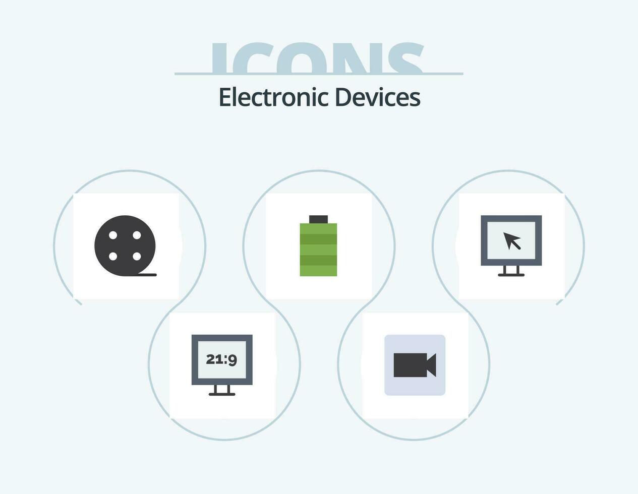 dispositivos plano icono paquete 5 5 icono diseño. . televisor. eléctrico. elegante. entretenimiento vector