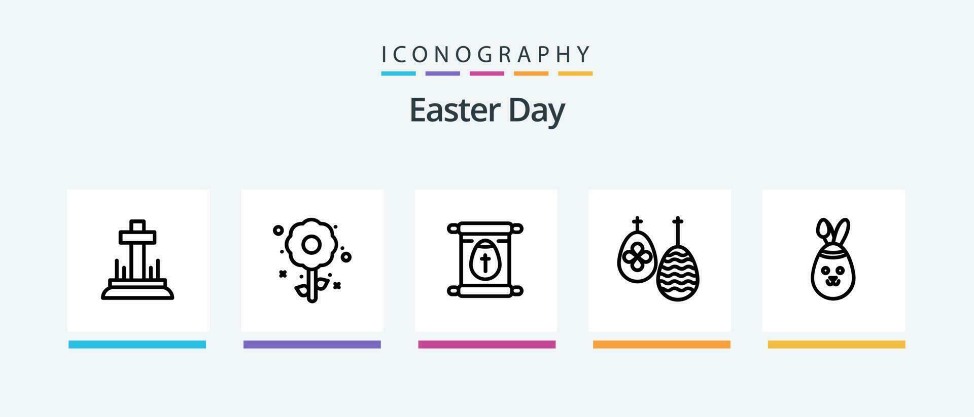 Easter Line 5 Icon Pack Including bonbon. baby. bird. easter. egg. Creative Icons Design vector