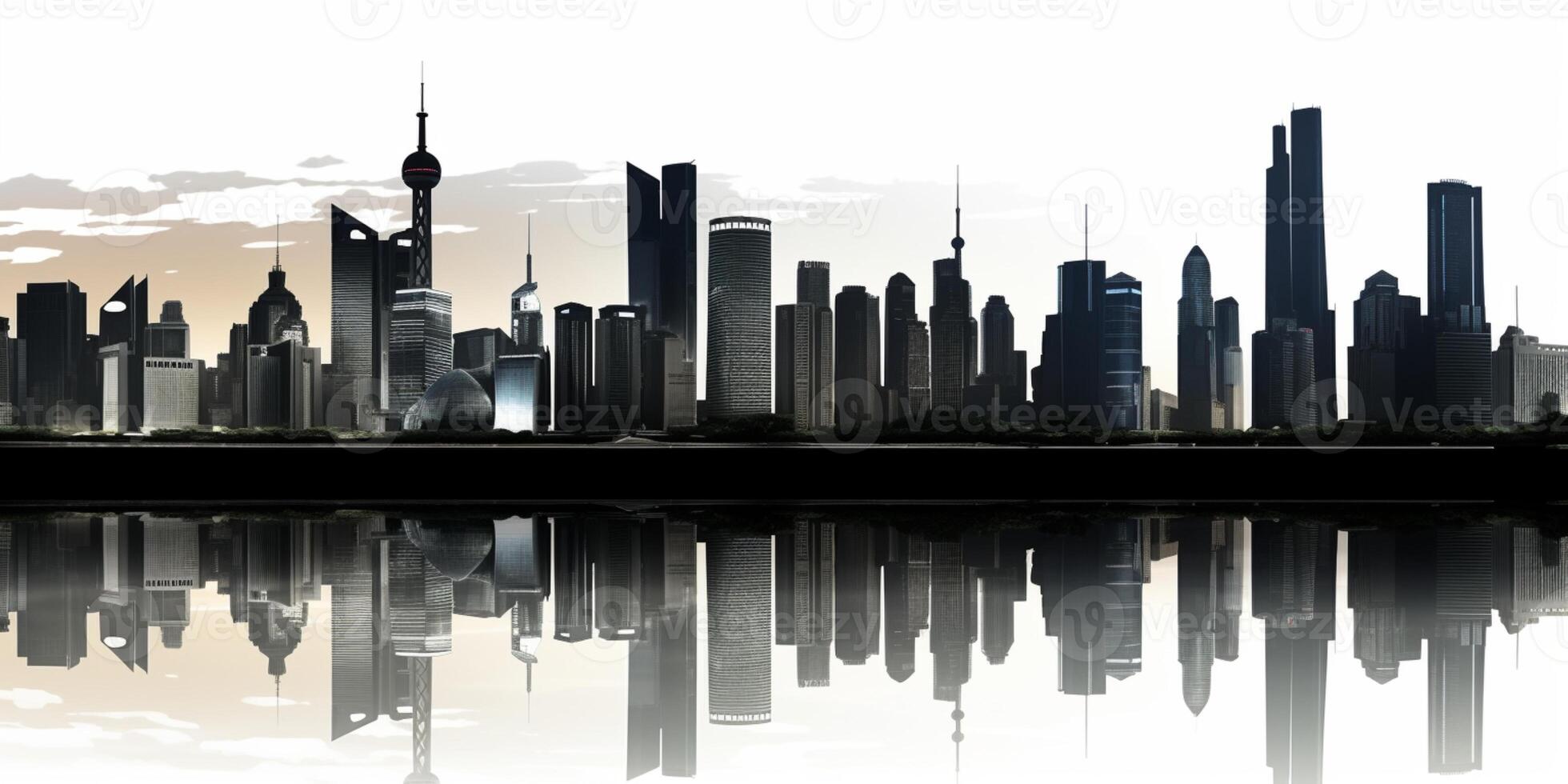 Metropolitan city skyline could and building Background. photo