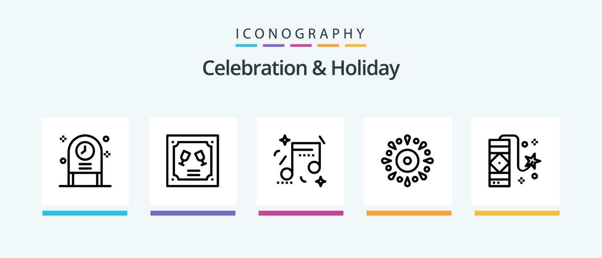 Celebration and Holiday Line 5 Icon Pack Including travel. holiday. holiday. wedding. holiday. Creative Icons Design vector